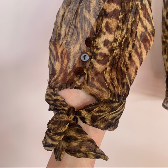 Karen Millen Animal Print Sheer Top - Picture 7 of 7